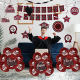 Maroon Themed 2026 Graduation Decorations Set - Congrats Grad Banner,