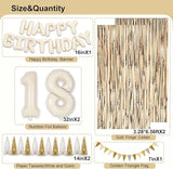 18th Birthday Decorations for Girls Women, White and Gold 18 Boho