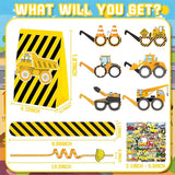 98pcs Construction Party Supplies Reusable Drinking straws Masks