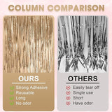 Voircoloria 3 Pack 3.3x8.2 Feet Champagne Foil Fringe Backdrop