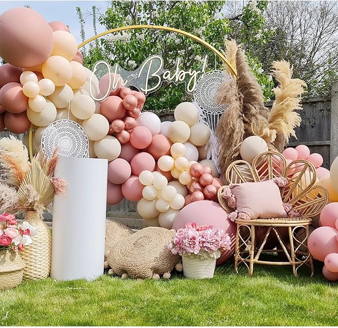 Boho Balloon Arch Kit 158pcs Dusty Rose Balloon Garland Dusty Pink