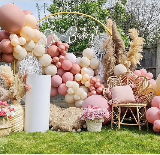 Boho Balloon Arch Kit 158pcs Dusty Rose Balloon Garland Dusty Pink