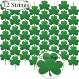 St Patrick's Day Shamrock Decorations 12 Pcs Hanging Swirls for St