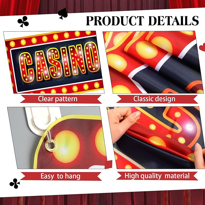 4 Pcs Casino Night Party Entryway Banner Decorations Casino Theme