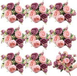 8 Bundles Artificial Peonies Flowers Boho Faux Flowers Arrangements #3