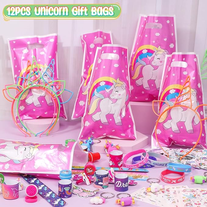 146Pcs Unicorn Party Favors Birthday Supplies Girls Headband Bag