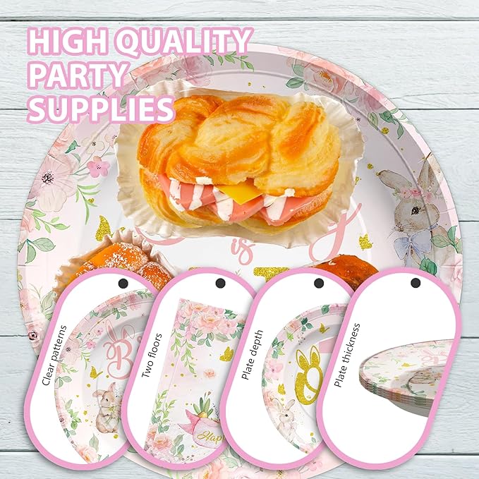 96 Pcs Some Bunny is One Decorations Easter Bunny 1st Birthday Party