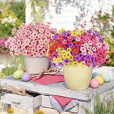 AmyHomie 20 Bundles Artificial Flowers for Outdoor Outside Spring