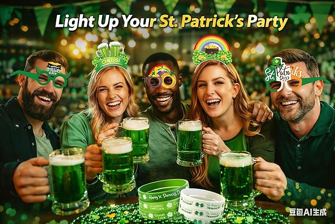 48 PCS St Patrick's Day Accessories & Irish Party Supplies 6
