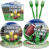 96 Pcs Football Party Paper Plate and Napkins Supplies Disposable