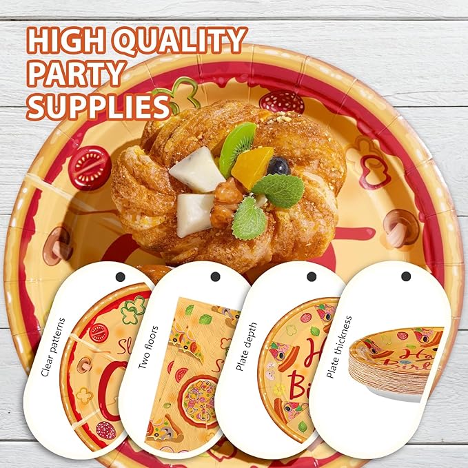 96Pcs Pizza One Birthday Party Decorations Pizza 1st Birthday Party