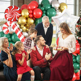 Christmas Balloon Arch Red Green Gold Balloon Garland Metallic