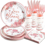 Love in Bloom Bridal Shower Decorations 168pcs Bridal Shower Plates