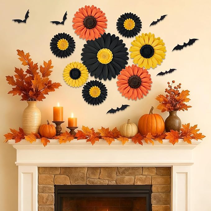 Paper Jazz Halloween Paper Flowers Decorations for Wall 3D Halloween