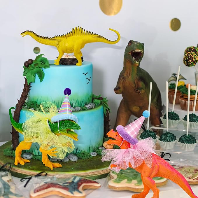 27 Pcs Colorful Dinosaur Cake Topper Animals Figures Birthday Party