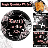 100 Pcs 40th Birthday Party Supplies Death to My 30s Paper Plates