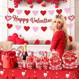 Valentine's Party Decorations 196 Pcs Valentines Plates and Napkins