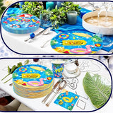 150Pcs Pool Party Supplies Set 9 & 7 Plates Napkins Knives Forks