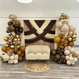 HILAVO Brown and Gold Balloons 12 Inch Double Stuffed Dark Coffee Tan