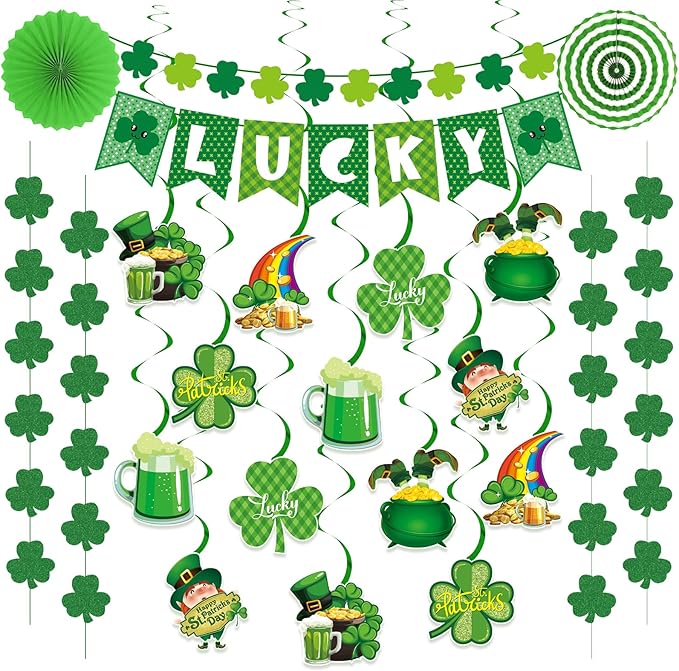 Pre Strung St Patricks Day Decorations Shamrock St Patricks Day