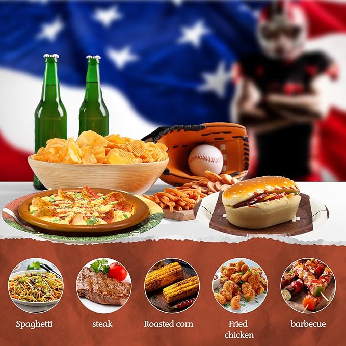 192 Pcs Football Paper Plates and Napkins Set Football Party