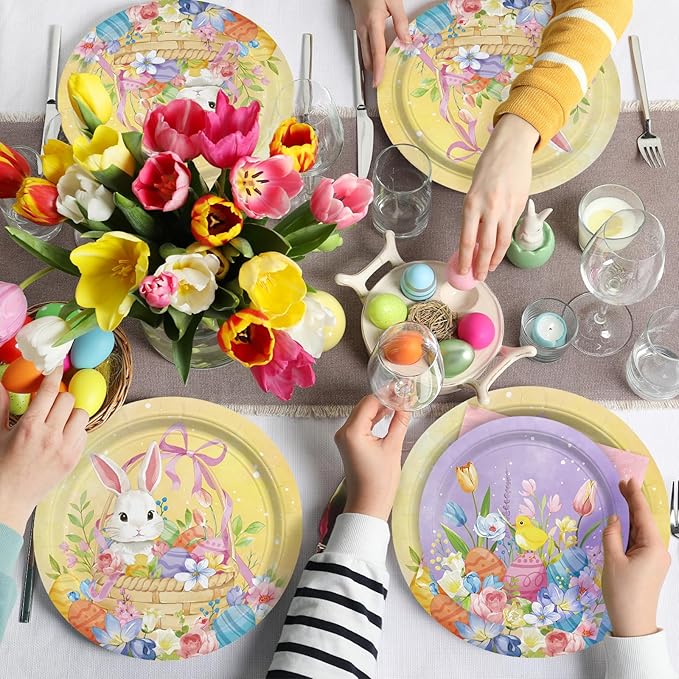 Happy Easter Supplies Kit for 16 Guests Easter Bunny Decorations