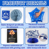 Happy Retirement Party Decorations for Men Women Blue Silver Happys