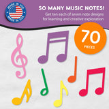 70pcs Colorful Music Notes Cutouts Musical Party Decorations in 7