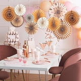 SUNBEAUTY 11 PCS Paper Fans Decorations Brown Party Decorations