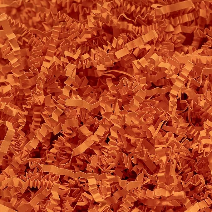 Mefleet 2 LB Crinkle Cut Paper Shred Filler Orange Crinkle Shredded