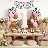 1st Birthday Decorations for Girls, 40 Inch Cream Number 1 Balloon,