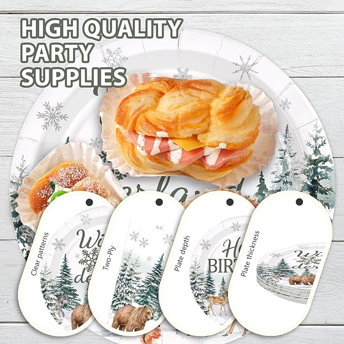 96Pcs Winter Onederland 1st Birthday Party Decorations Snowflake