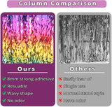 4 Pack Wavy Rainbow Foil Fringe Curtain | 3.3x6.6ft Colorful Tinsel