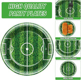 100 Pcs Soccer Party Plates and Napkins Set Sports Birthday Party