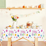 4 Pack Disposable Easter Tablecloth, 54 x 108 Inch Rectangular Easter