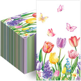 100 Spring Floral Disposable Paper Decorative Guest Napkins Watercolor