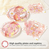 96Pcs Groovy One Birthday Party Decorations Boho Groovy 1st Birthday