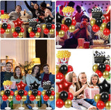 4 Sets Movie Night Party Balloons Stand Kit with Popcorn Clapboard