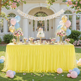 Yellow Tulle Tablecloth for 6 Foot Rectangular Tables 6ft Yellow