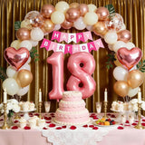 18th Birthday Decorations for Girls Rose Gold and Black Party