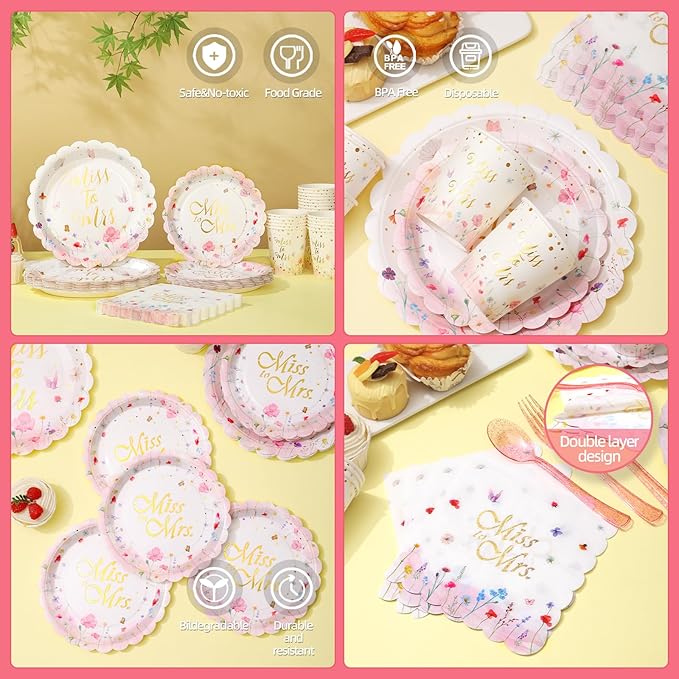 Wildflower Bridal Shower Decorations Bridal Shower Plates and