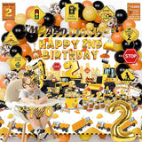 Construction Party Decorations for 2 Year Old Boy 128Pcs Truck