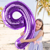 KatchOn, Giant Purple Number 9 Balloon - 40 Inch | Foil 9 Birthday