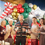 Christmas Balloon Arch Red Green Gold Balloon Garland Metallic