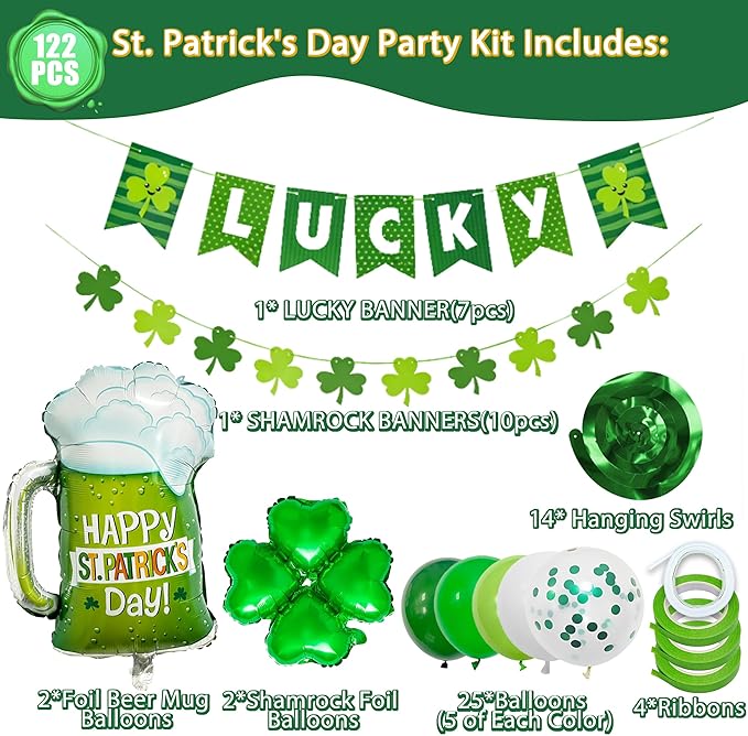 122 PCS St Patrick's Day Decorations Kit Authentic St Patrick's Day
