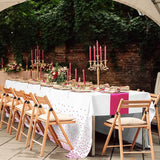 MASHAN 8Pack Disposable Plastic Party Tablecloths & Satin Table