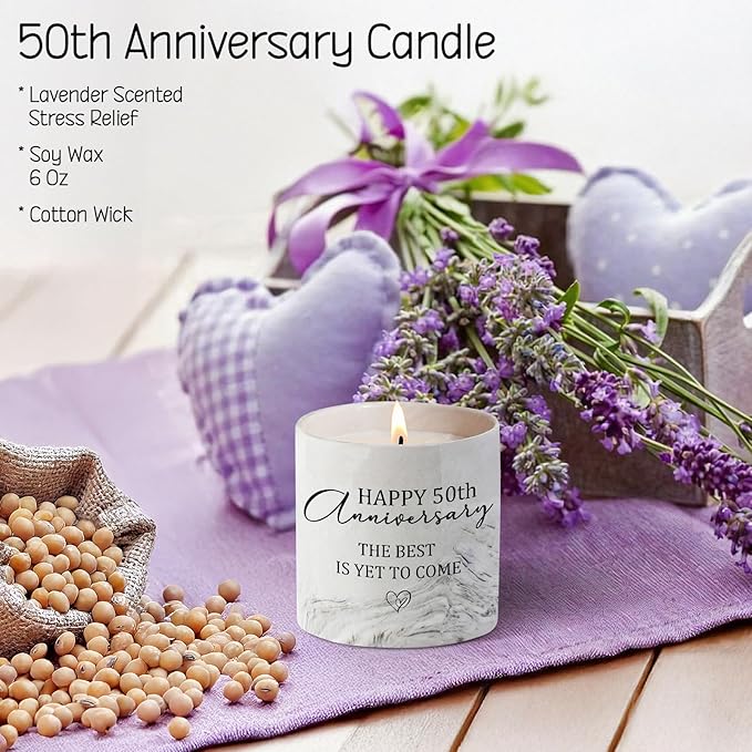 50th Anniversary Candle for Couples 50th Golden Anniversary Wedding