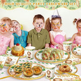300 Pcs Safari Baby Shower Plates and Napkins Serves 50 Guests