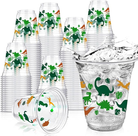 50 Pcs 12 oz Dinosaur Birthday Decorations Dinosaur Cups Plastic