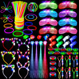 SHQDD 154PCS Glow in the Dark Party Supplies, Neon Party Accessories